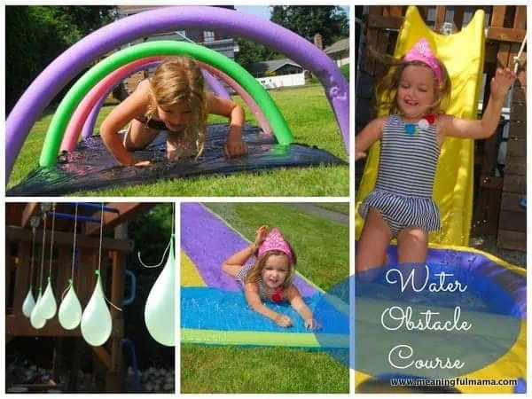 water slide water balloon obstacle course