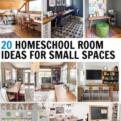 Basics of setting up a homeschool room & 20 small space homeschool setup ideas to inspire you to build your own homeschool learning space. 