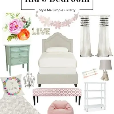 Beautiful girl's room with easy pieces to pull together. Great color palette to go with everything.