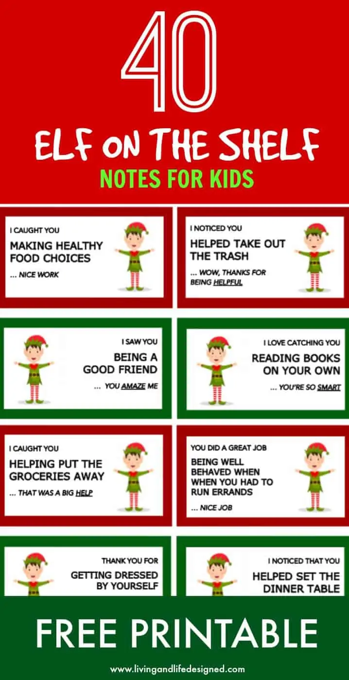 40 Elf on the Shelf Printable Notes