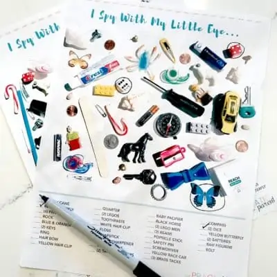 I Spy for Kids Printable Game Sheets for When You're on the Go, Waiting, Trying to Make Dinner or Your Kids are Playing Independently. These two printables are great to tuck in your purse or pull out when you're waiting at the doctor's office.
