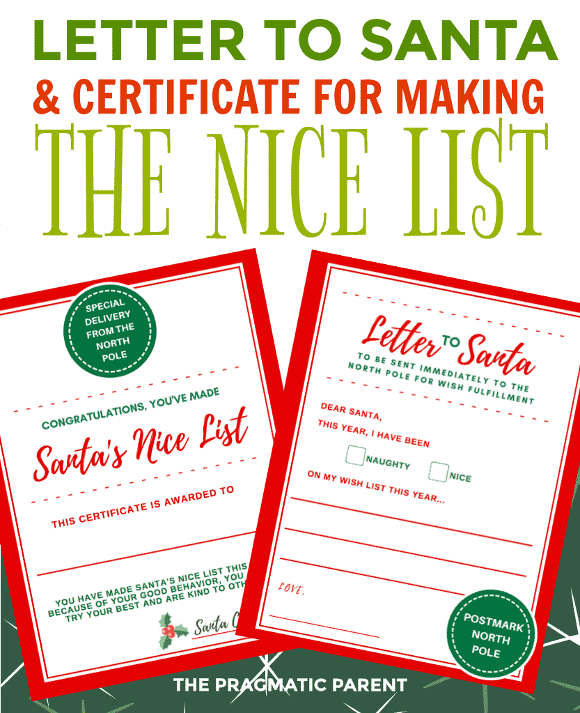 2021 Printable Letter To Santa Certificate For Making Santa S Nice List