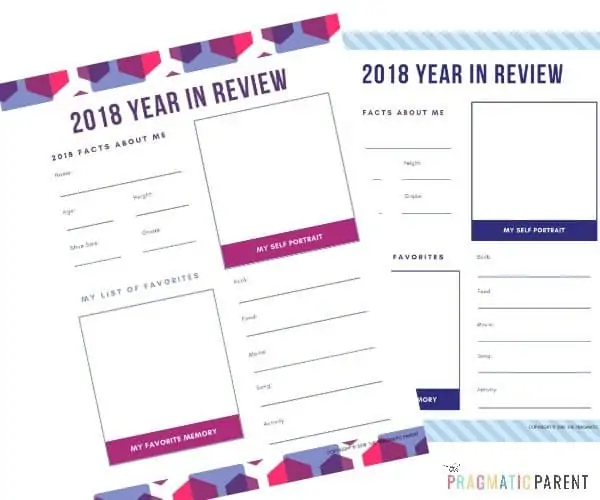 2018 Year in Review Printable for Kids. Have fun this New Years & take a sweet walk down memory lane with your kids. Year in Review printable & keepsake.