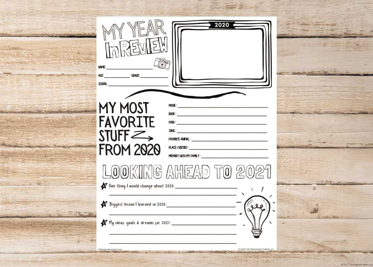 {Free} Kid's Printable Year in Review Activity to Start the New Year