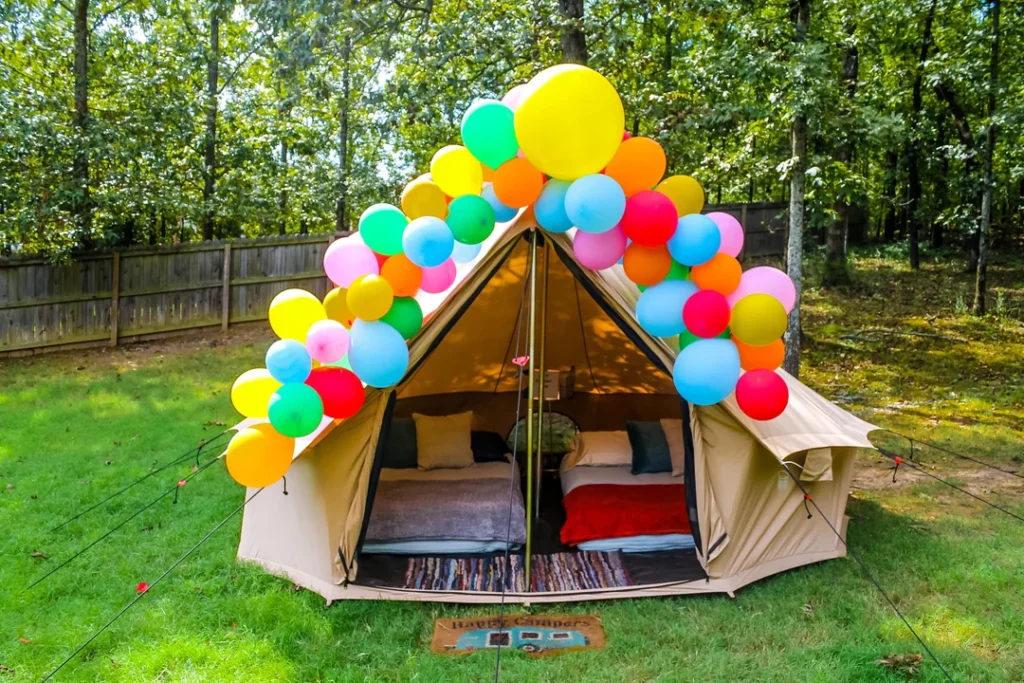 Backyard camping birthday party