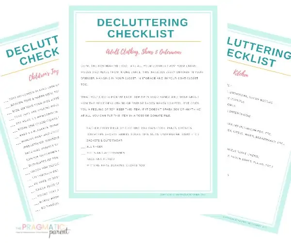 Free Decluttering Checklist and 42 Day Clutter Free Calendar