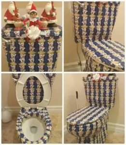 elf on the shelf wrapping paper toilet