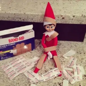 Elf on the Shelf got into the bandaids