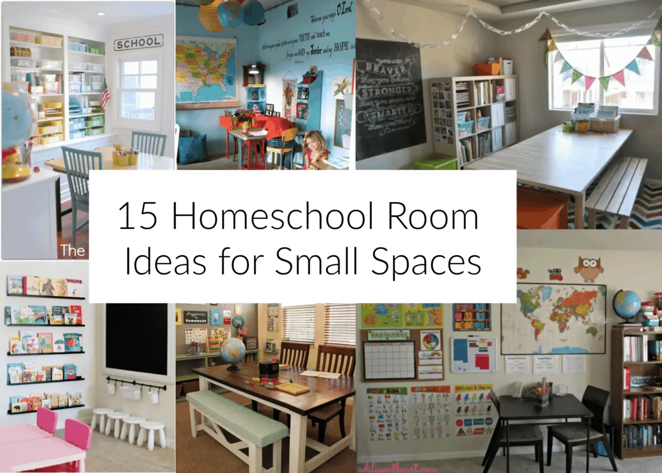 Setup your homeschool classroom, with a small room or a lot of space. Basics of a homeschool classroom & 15 small space homeschool setup ideas to inspire.