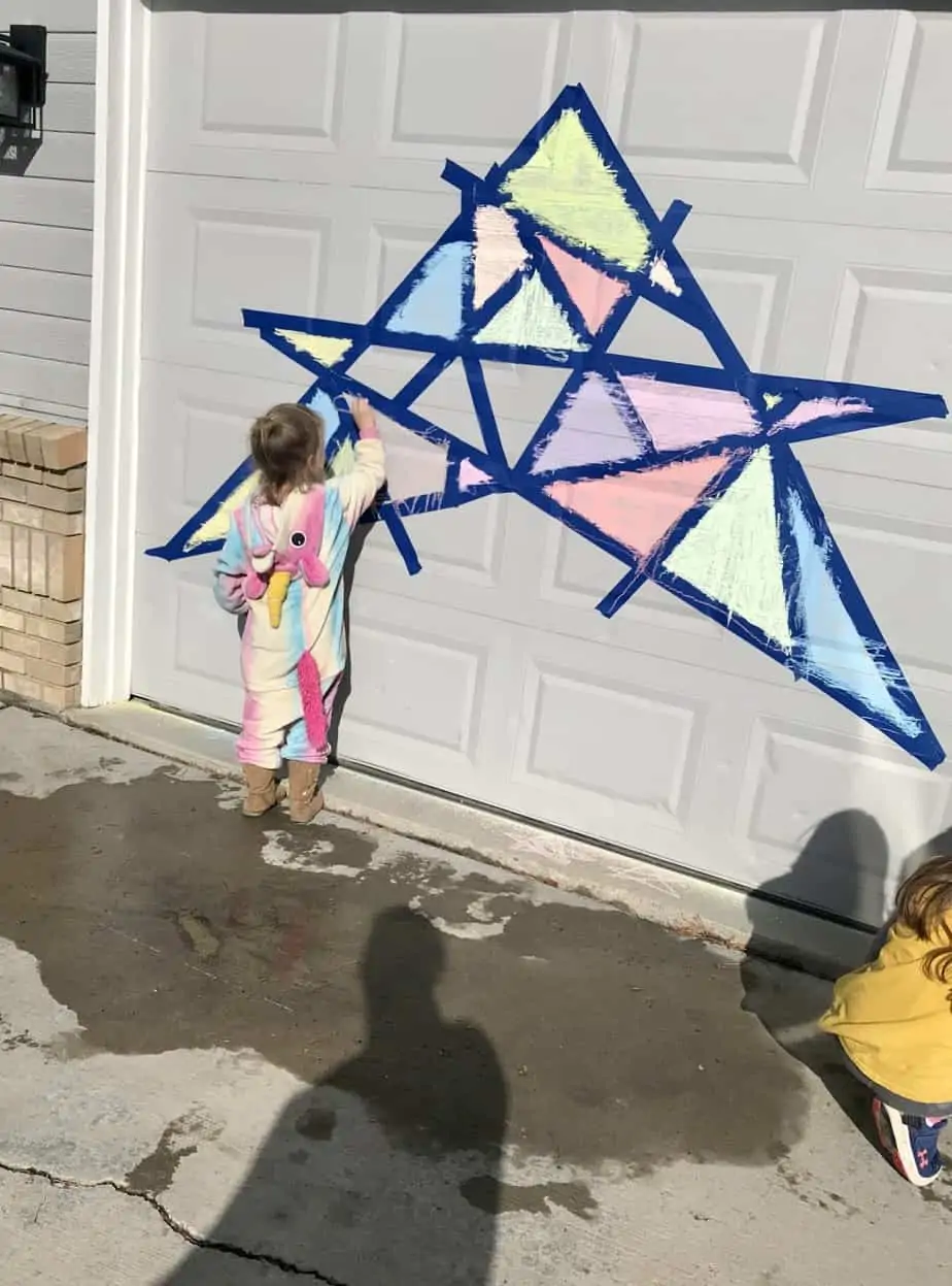 chalk art mosaic for kids 