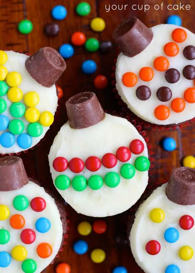 Christmas ornament cupcakes