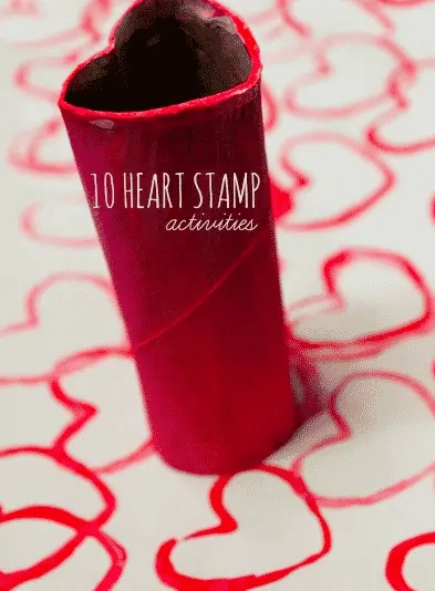 heart stamp for toddler valentines day craft 