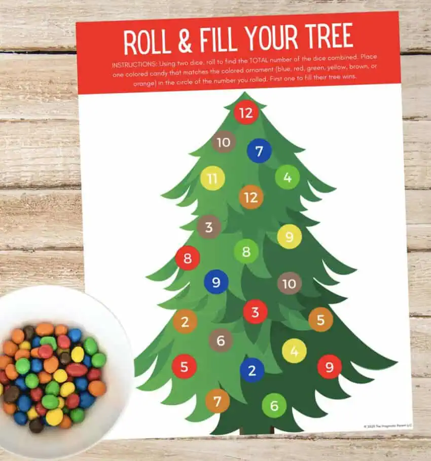 Roll and Fill Your Tree: A Festive Christmas Game and Activity for Kids