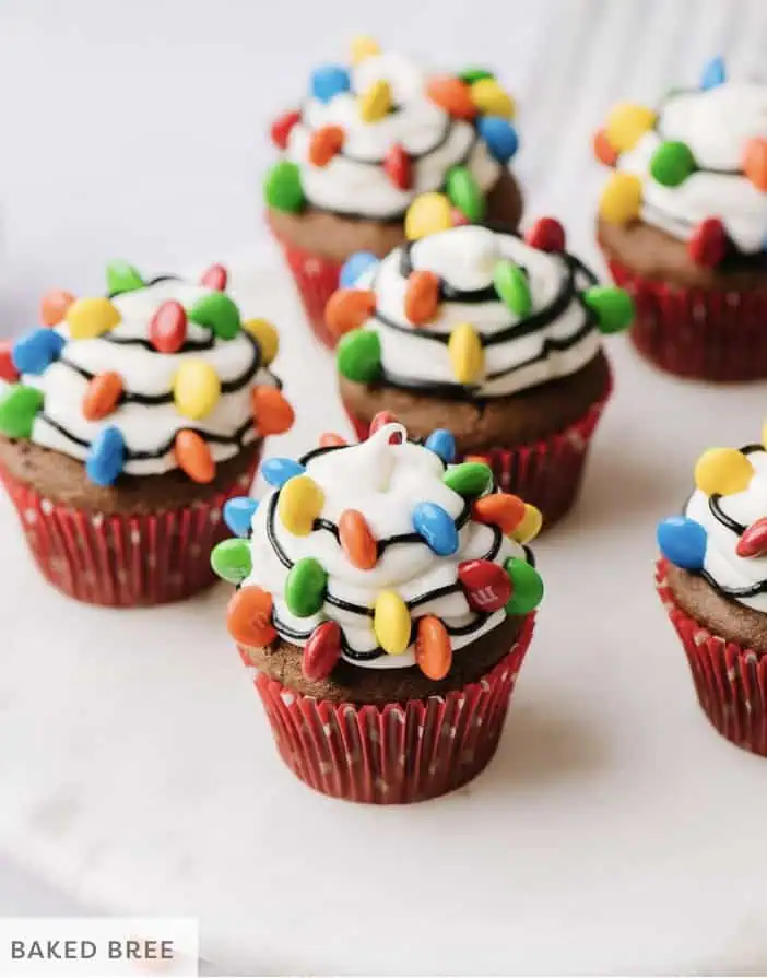 christmas light cupcakes