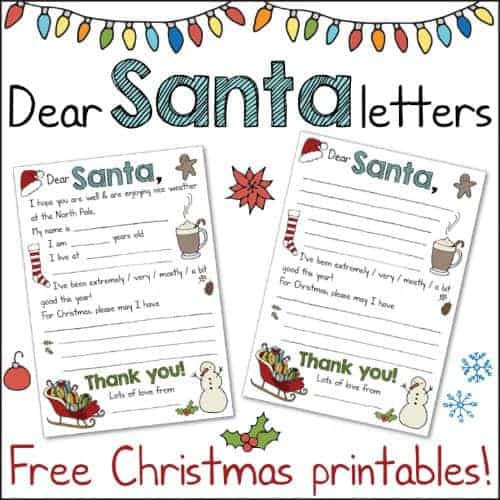 kindergarten letter to santa template