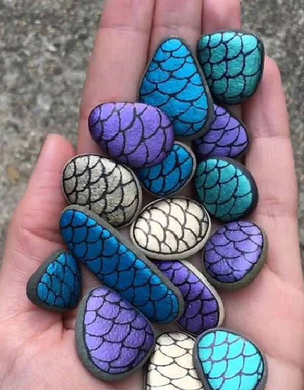 mermaid stones painted rocks