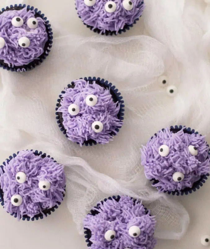 purple monster cupcakes