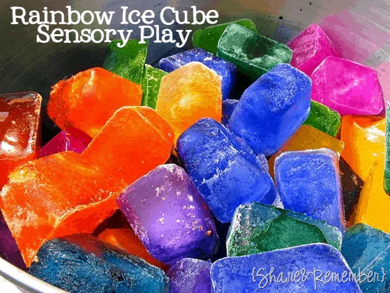 rainbow ice cube painting